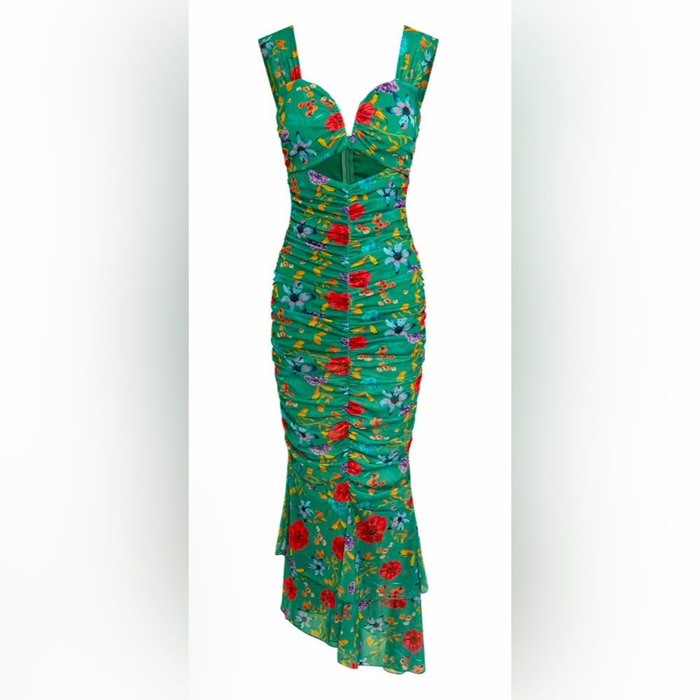Floral Print Ruched maxi dress